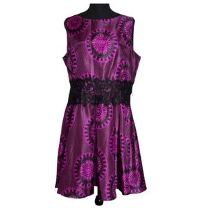 Julian‎ Taylor Purple Sleeveless Flare Dress Size 16